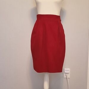 Barry Bricken Red High-Waisted Pencil Skirt - Size 6